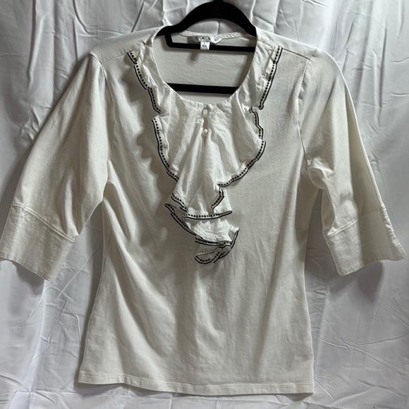 CAbi Tops - CABI - Elegant White Ruffled Women's Top
